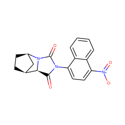 O=C1[C@H]2[C@H]3CC[C@H](C3)N2C(=O)N1c1ccc([N+](=O)[O-])c2ccccc12 ZINC000003948655