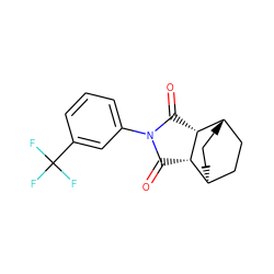 O=C1[C@H]2[C@H]3CCC[C@@H](CC3)[C@H]2C(=O)N1c1cccc(C(F)(F)F)c1 ZINC000101012587