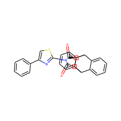 O=C1[C@H]2C3c4ccccc4C(c4ccccc43)[C@@H]2C(=O)N1c1nc(-c2ccccc2)cs1 ZINC000008691547