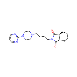 O=C1[C@H]2CCCC[C@@H]2C(=O)N1CCCCN1CCN(c2ncccn2)CC1 ZINC000028769997