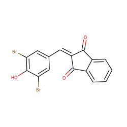 O=C1C(=Cc2cc(Br)c(O)c(Br)c2)C(=O)c2ccccc21 ZINC000003370948