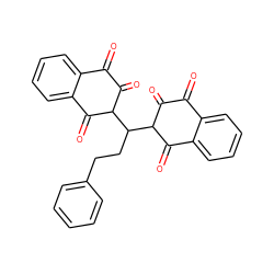 O=C1C(=O)C(C(CCc2ccccc2)C2C(=O)C(=O)c3ccccc3C2=O)C(=O)c2ccccc21 ZINC000001707221