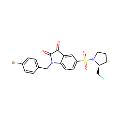 O=C1C(=O)N(Cc2ccc(Br)cc2)c2ccc(S(=O)(=O)N3CCC[C@H]3CF)cc21 ZINC000103299370
