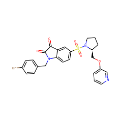 O=C1C(=O)N(Cc2ccc(Br)cc2)c2ccc(S(=O)(=O)N3CCC[C@H]3COc3cccnc3)cc21 ZINC000028702255