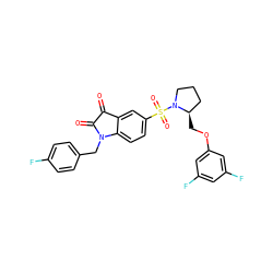 O=C1C(=O)N(Cc2ccc(F)cc2)c2ccc(S(=O)(=O)N3CCC[C@H]3COc3cc(F)cc(F)c3)cc21 ZINC000044352448