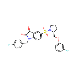 O=C1C(=O)N(Cc2ccc(F)cc2)c2ccc(S(=O)(=O)N3CCC[C@H]3COc3cccc(F)c3)cc21 ZINC000040394170