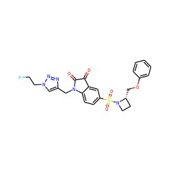 O=C1C(=O)N(Cc2cn(CCF)nn2)c2ccc(S(=O)(=O)N3CC[C@H]3COc3ccccc3)cc21 ZINC000071296945