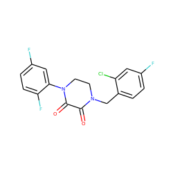 O=C1C(=O)N(c2cc(F)ccc2F)CCN1Cc1ccc(F)cc1Cl ZINC000095565177