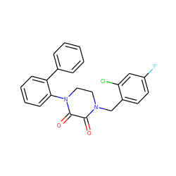 O=C1C(=O)N(c2ccccc2-c2ccccc2)CCN1Cc1ccc(F)cc1Cl ZINC000095565099