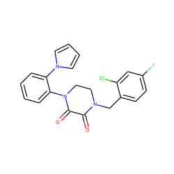 O=C1C(=O)N(c2ccccc2-n2cccc2)CCN1Cc1ccc(F)cc1Cl ZINC000095566080