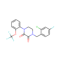 O=C1C(=O)N(c2ccccc2OC(F)(F)F)CCN1Cc1ccc(F)cc1Cl ZINC000095553091