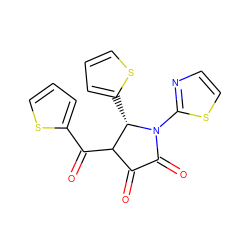 O=C1C(=O)N(c2nccs2)[C@@H](c2cccs2)C1C(=O)c1cccs1 ZINC000002601158