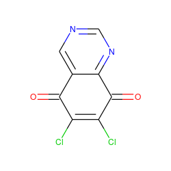 O=C1C(Cl)=C(Cl)C(=O)c2ncncc21 ZINC000006091512