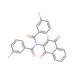 O=C1C(Cl)=C(N(C(=O)c2cccc(Cl)c2)C(=O)c2cccc(Cl)c2)C(=O)c2ccccc21 ZINC000147610155