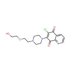 O=C1C(Cl)=C(N2CCN(CCOCCO)CC2)C(=O)c2ncccc21 ZINC000027325664