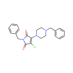 O=C1C(Cl)=C(N2CCN(Cc3ccccc3)CC2)C(=O)N1Cc1ccccc1 ZINC000019792824