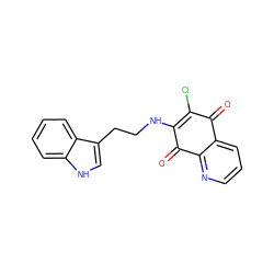 O=C1C(Cl)=C(NCCc2c[nH]c3ccccc23)C(=O)c2ncccc21 ZINC000100897919