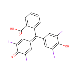 O=C1C(I)=CC(=C(c2cc(I)c(O)c(I)c2)c2ccccc2C(=O)O)C=C1I ZINC000008214581