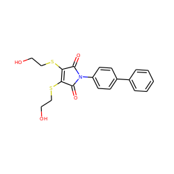 O=C1C(SCCO)=C(SCCO)C(=O)N1c1ccc(-c2ccccc2)cc1 ZINC000006733272