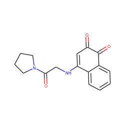 O=C1C=C(NCC(=O)N2CCCC2)c2ccccc2C1=O ZINC000473156122