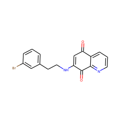 O=C1C=C(NCCc2cccc(Br)c2)C(=O)c2ncccc21 ZINC000103234330