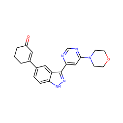 O=C1C=C(c2ccc3[nH]nc(-c4cc(N5CCOCC5)ncn4)c3c2)CCC1 ZINC000225528900