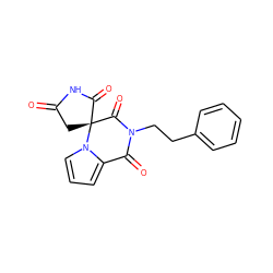 O=C1C[C@@]2(C(=O)N1)C(=O)N(CCc1ccccc1)C(=O)c1cccn12 ZINC000013781439