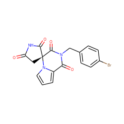 O=C1C[C@@]2(C(=O)N1)C(=O)N(Cc1ccc(Br)cc1)C(=O)c1cccn12 ZINC000000606114