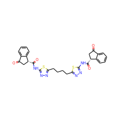 O=C1C[C@@H](C(=O)Nc2nnc(CCCCc3nnc(NC(=O)[C@@H]4CC(=O)c5ccccc54)s3)s2)c2ccccc21 ZINC000169697754