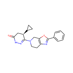 O=C1C[C@@H](C2CC2)C(N2CCc3nc(-c4ccccc4)oc3C2)=NN1 ZINC000139330915