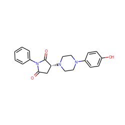 O=C1C[C@@H](N2CCN(c3ccc(O)cc3)CC2)C(=O)N1c1ccccc1 ZINC000004140853