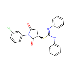 O=C1C[C@@H](S/C(=N/c2ccccc2)Nc2ccccc2)C(=O)N1c1cccc(Cl)c1 ZINC000018087363