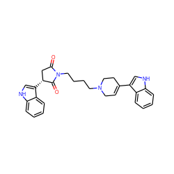 O=C1C[C@@H](c2c[nH]c3ccccc23)C(=O)N1CCCCN1CC=C(c2c[nH]c3ccccc23)CC1 ZINC000096909804