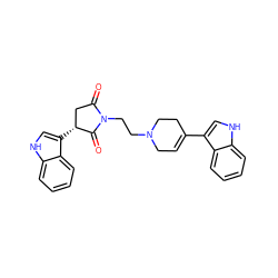 O=C1C[C@@H](c2c[nH]c3ccccc23)C(=O)N1CCN1CC=C(c2c[nH]c3ccccc23)CC1 ZINC000096909814