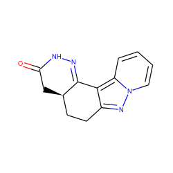 O=C1C[C@@H]2CCc3nn4ccccc4c3C2=NN1 ZINC000071334192