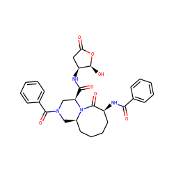 O=C1C[C@H](NC(=O)[C@@H]2CN(C(=O)c3ccccc3)C[C@@H]3CCCC[C@H](NC(=O)c4ccccc4)C(=O)N32)[C@H](O)O1 ZINC000028530483