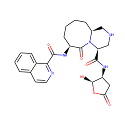 O=C1C[C@H](NC(=O)[C@@H]2CNC[C@@H]3CCCC[C@H](NC(=O)c4nccc5ccccc45)C(=O)N32)[C@H](O)O1 ZINC000028530494