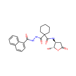 O=C1C[C@H](NC(=O)C2(C(=O)NNC(=O)c3cccc4ccccc34)CCCCC2)[C@@H](O)O1 ZINC000036092977