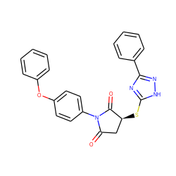 O=C1C[C@H](Sc2nc(-c3ccccc3)n[nH]2)C(=O)N1c1ccc(Oc2ccccc2)cc1 ZINC000001248241