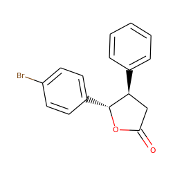 O=C1C[C@H](c2ccccc2)[C@@H](c2ccc(Br)cc2)O1 ZINC000007998535