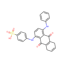 O=C1C2=C(CC=CC2)C(=O)c2c(Nc3ccc(S(=O)(=O)O)cc3)ccc(Nc3ccccc3)c21 ZINC000064510772