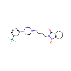 O=C1C2=C(CCCC2)C(=O)N1CCCCN1CCN(c2cccc(C(F)(F)F)c2)CC1 ZINC000028876259