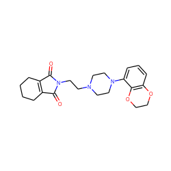 O=C1C2=C(CCCC2)C(=O)N1CCN1CCN(c2cccc3c2OCCO3)CC1 ZINC000013743927