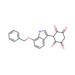 O=C1CC(=O)C(=O)C(c2c[nH]c3c(OCc4ccccc4)cccc23)C1=O ZINC000036160196