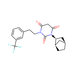 O=C1CC(=O)N([C@H]2C[C@H]3CC[C@@H]2C3)C(=O)N1CCc1cccc(C(F)(F)F)c1 ZINC000101677930