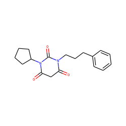 O=C1CC(=O)N(C2CCCC2)C(=O)N1CCCc1ccccc1 ZINC000101678070