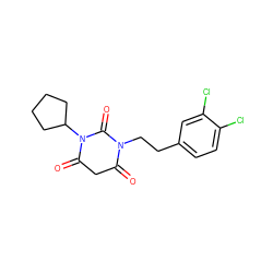 O=C1CC(=O)N(C2CCCC2)C(=O)N1CCc1ccc(Cl)c(Cl)c1 ZINC000101678063