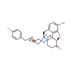 O=C1CC[C@@]2(NCCCCc3ccc(Cl)cc3)[C@H]3Cc4ccc(O)c5c4[C@@]2(CCN3CC2CC2)[C@H]1O5 ZINC000035050556