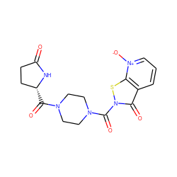 O=C1CC[C@@H](C(=O)N2CCN(C(=O)n3sc4c(ccc[n+]4[O-])c3=O)CC2)N1 ZINC000223621080