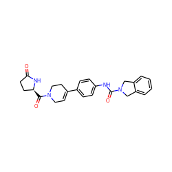 O=C1CC[C@H](C(=O)N2CC=C(c3ccc(NC(=O)N4Cc5ccccc5C4)cc3)CC2)N1 ZINC000165960898